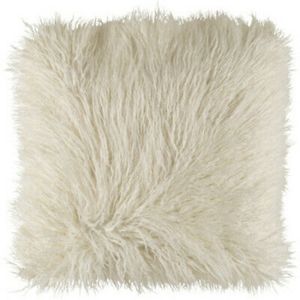 NWT Surya Kharaa 22-in x 22-in Cream FUR Furry Decorative Pillow Cover